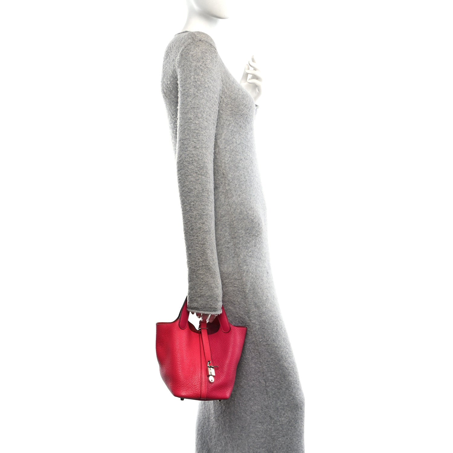 Taurillon Clemence Tri-Color Picotin Lock 18 PM Rose Extreme Rose Mexico Rouge De Coeur £¨ Direct shipment via from wholesalehk.shop