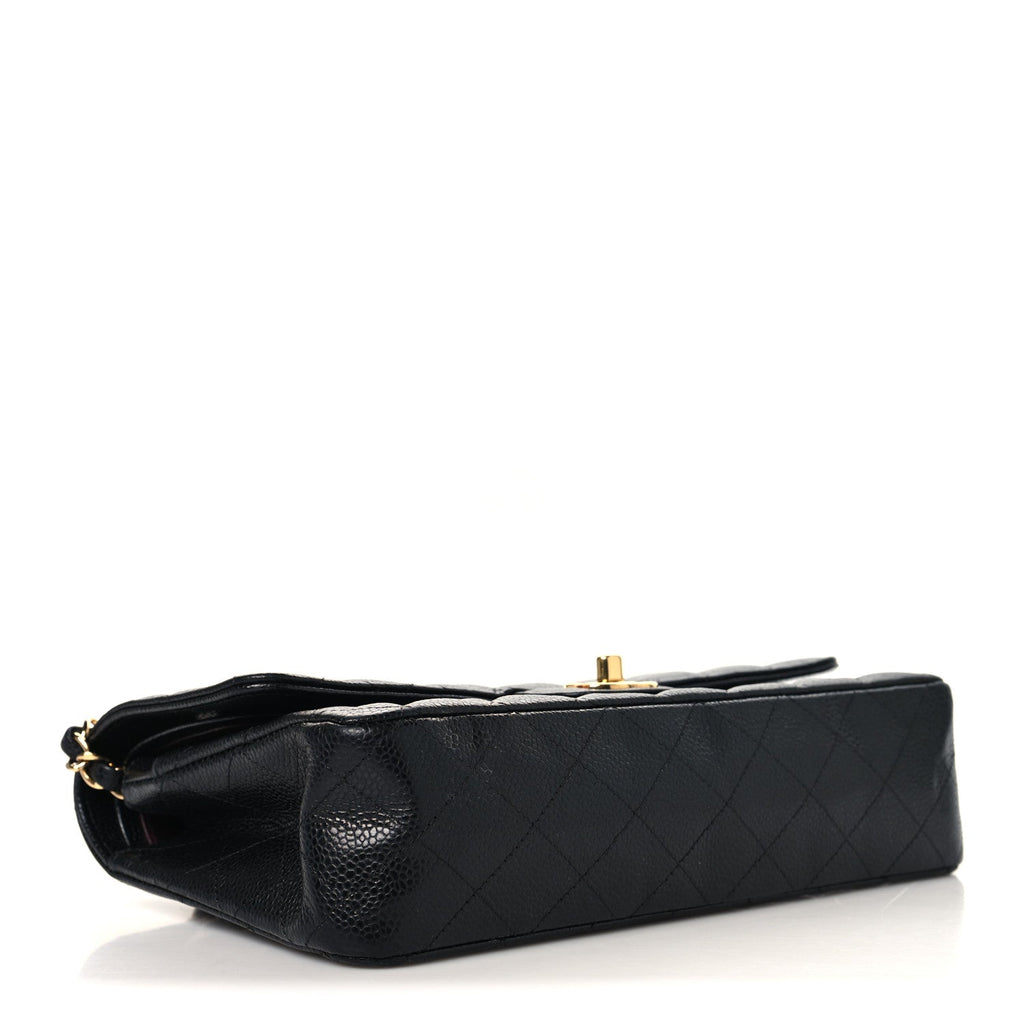 Caviar Quilted Medium Double Flap Black wholesalehk.shop