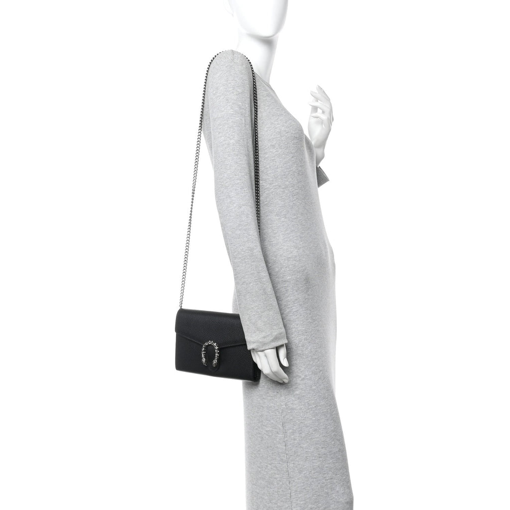Calfskin Mini Dionysus Chain Wallet Black wholesalehk.shop