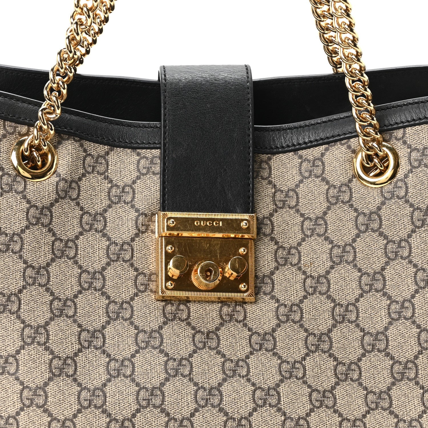 GG Supreme Monogram Medium Padlock Tote Black £¨ Direct shipment via from wholesalehk.shop