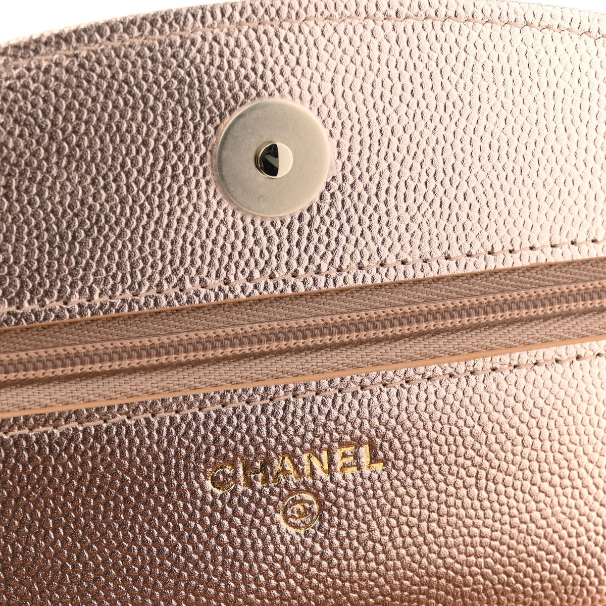 Metallic Caviar Timeless CC Wallet On Chain WOC Copper wholesalehk.shop