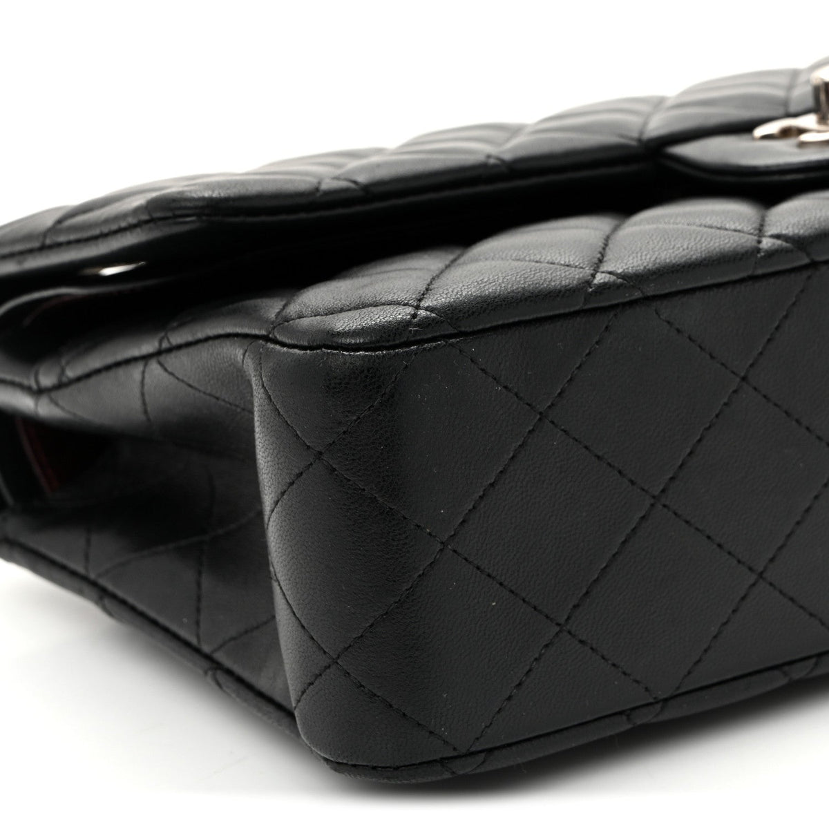 Lambskin Quilted Medium Double Flap  Black wholesalehk.shop