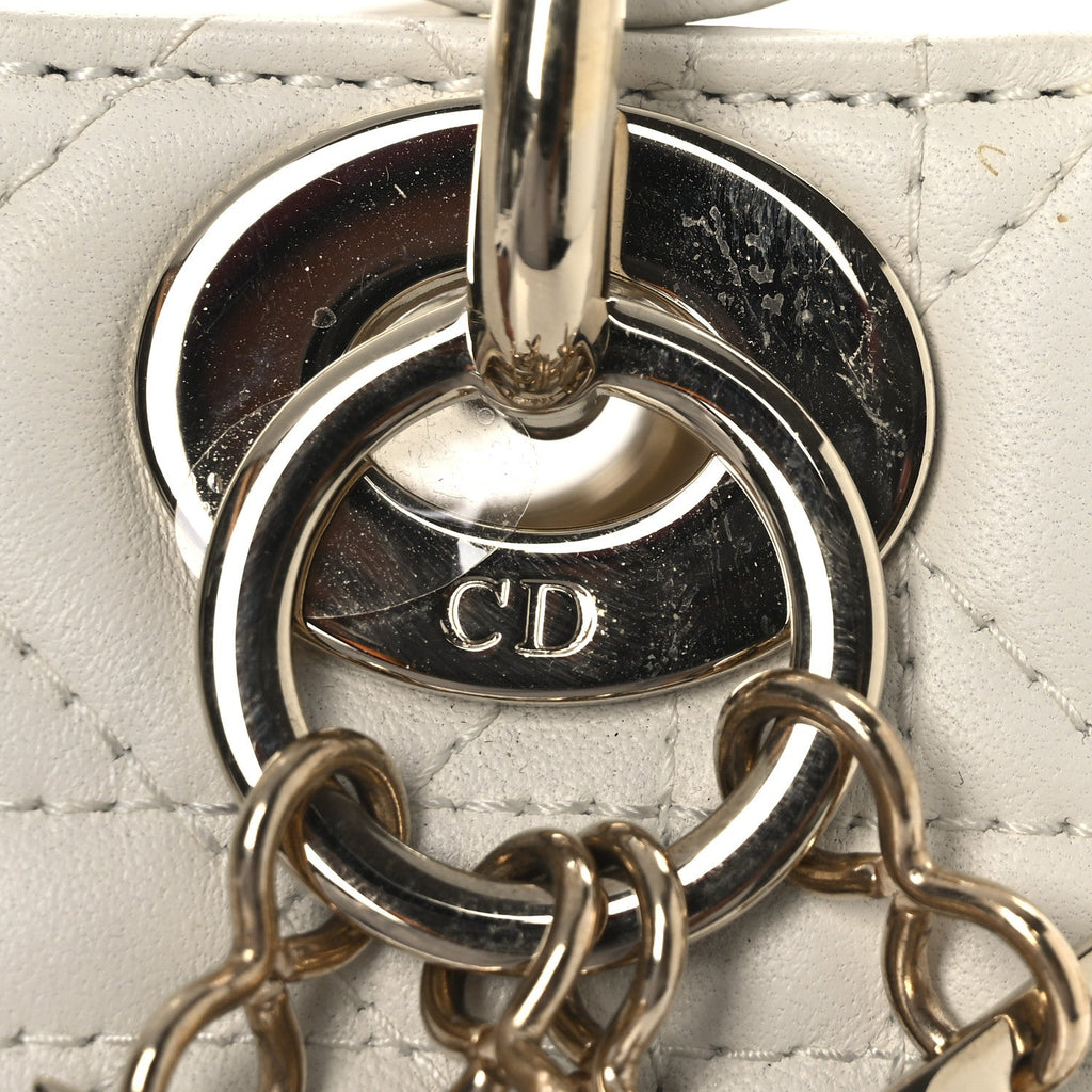 Lambskin Cannage Mini Lady Dior White wholesalehk.shop