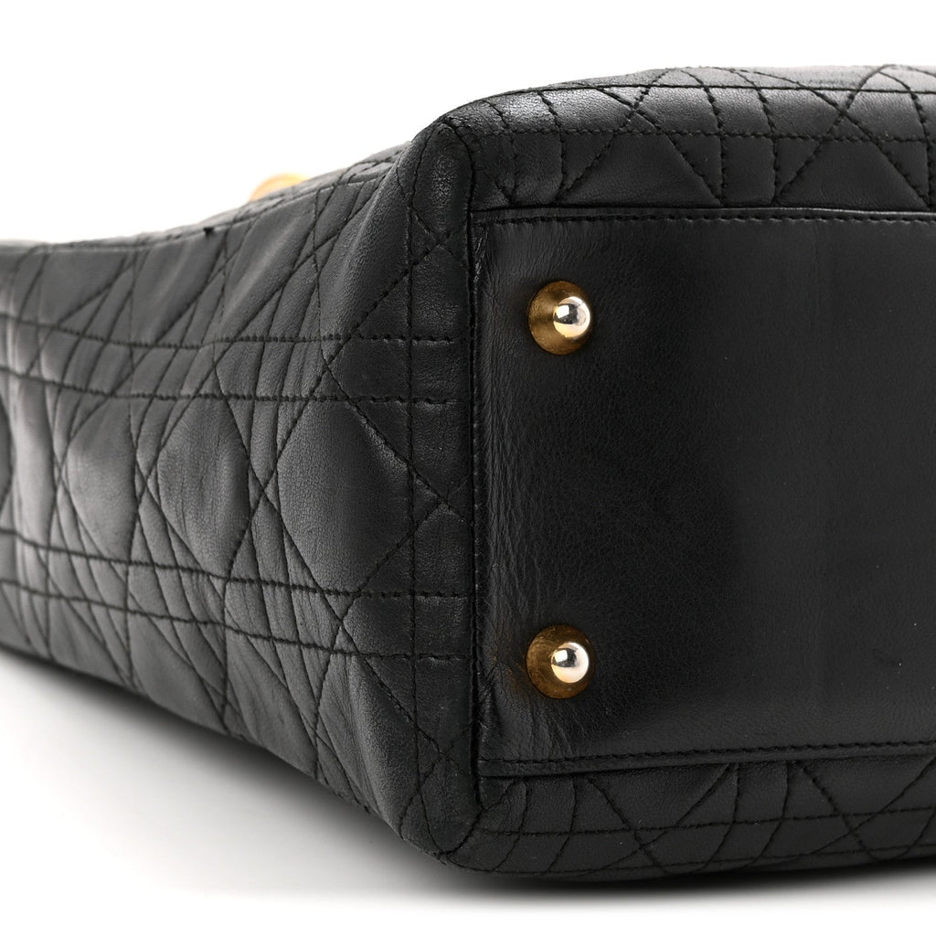 Lambskin Cannage Large Lady Dior Black wholesalehk.shop
