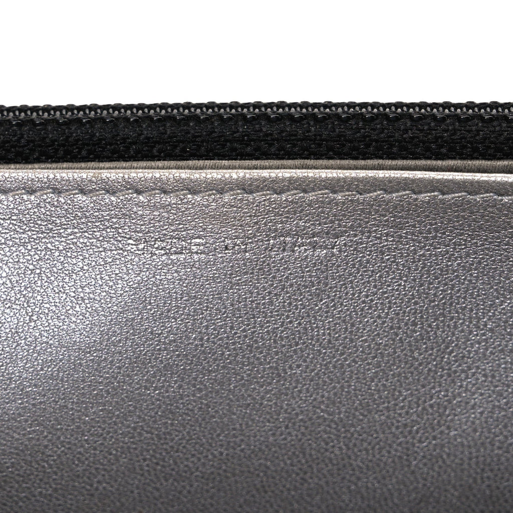Lambskin Camellia Embossed Wallet on Chain WOC Black wholesalehk.shop