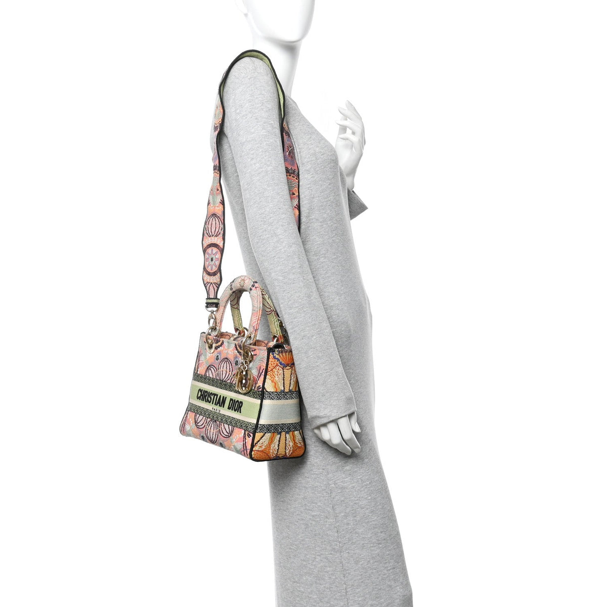 Canvas Embroidered In Lights Medium Lady D-Lite Multicolor wholesalehk.shop
