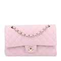 Caviar Quilted Medium Double Flap Light Pink wholesalehk.shop