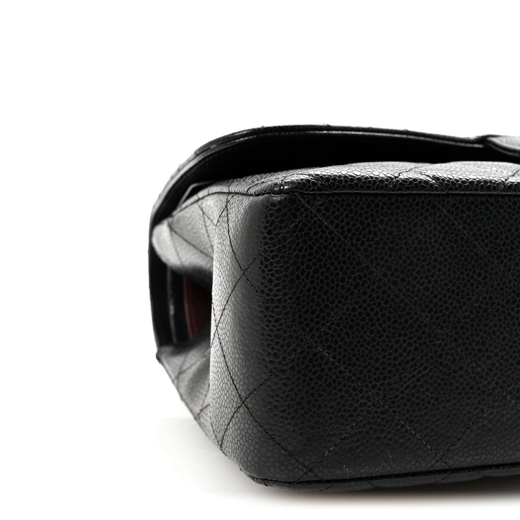 Caviar Quilted Jumbo Double Flap Black wholesalehk.shop