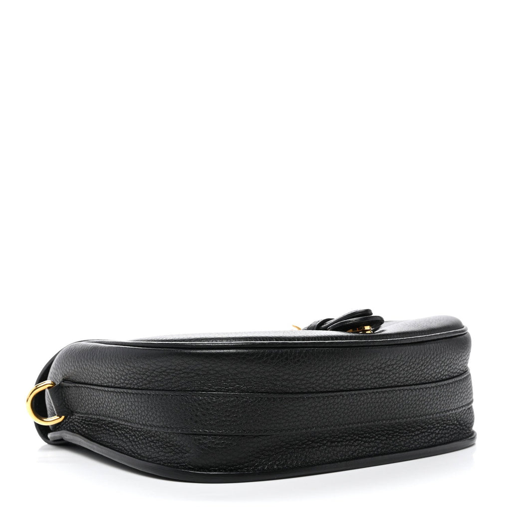 Grained Calfskin Medium Bobby Flap Black wholesalehk.shop