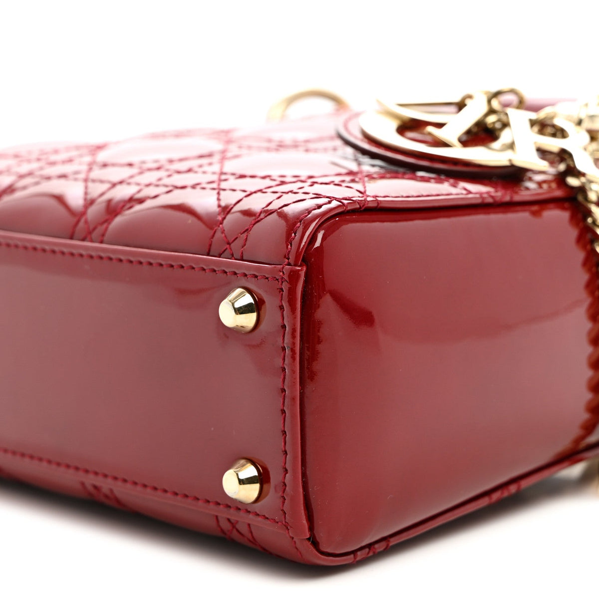 Patent Cannage Mini Lady Dior Red wholesalehk.shop