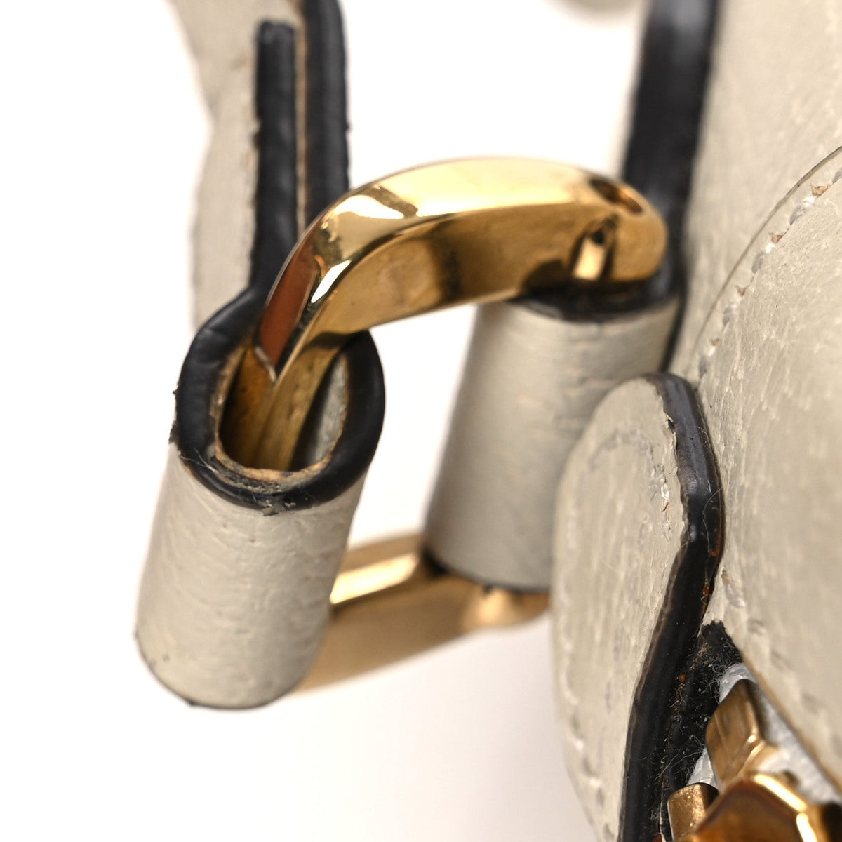 Textured Dollar Calfskin Web Mini Ophidia Shoulder Bag Mystic White wholesalehk.shop