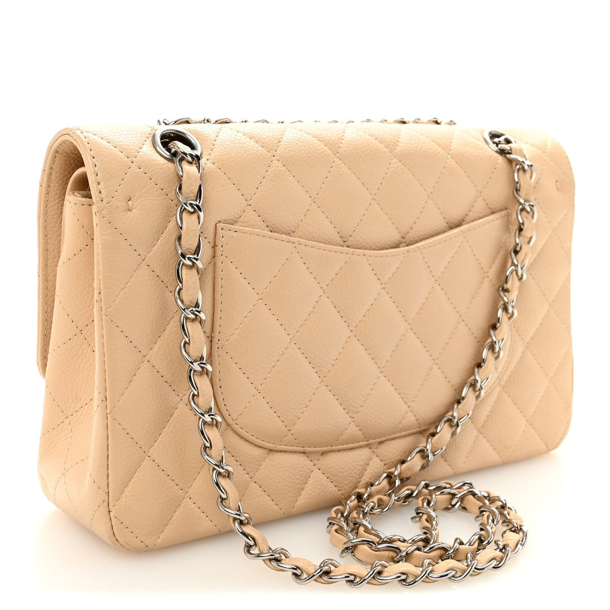 Caviar Quilted Medium Double Flap Beige Clair wholesalehk.shop