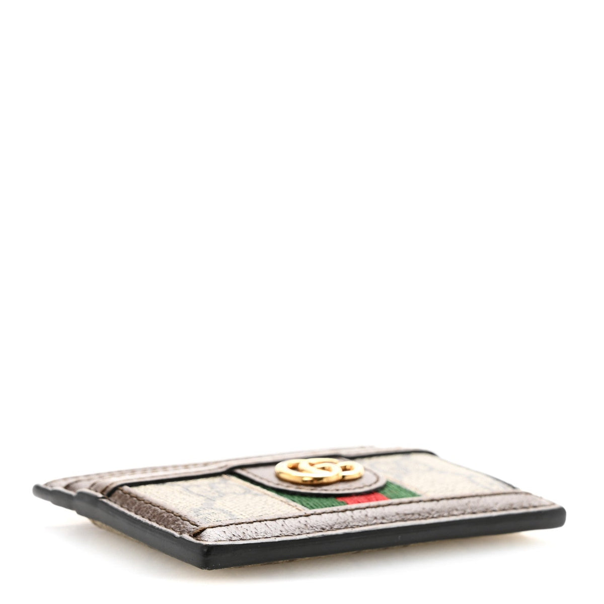 GG Supreme Monogram Textured Dollar Calfskin Ophidia Card Holder Beige Ebony New Acero wholesalehk.shop