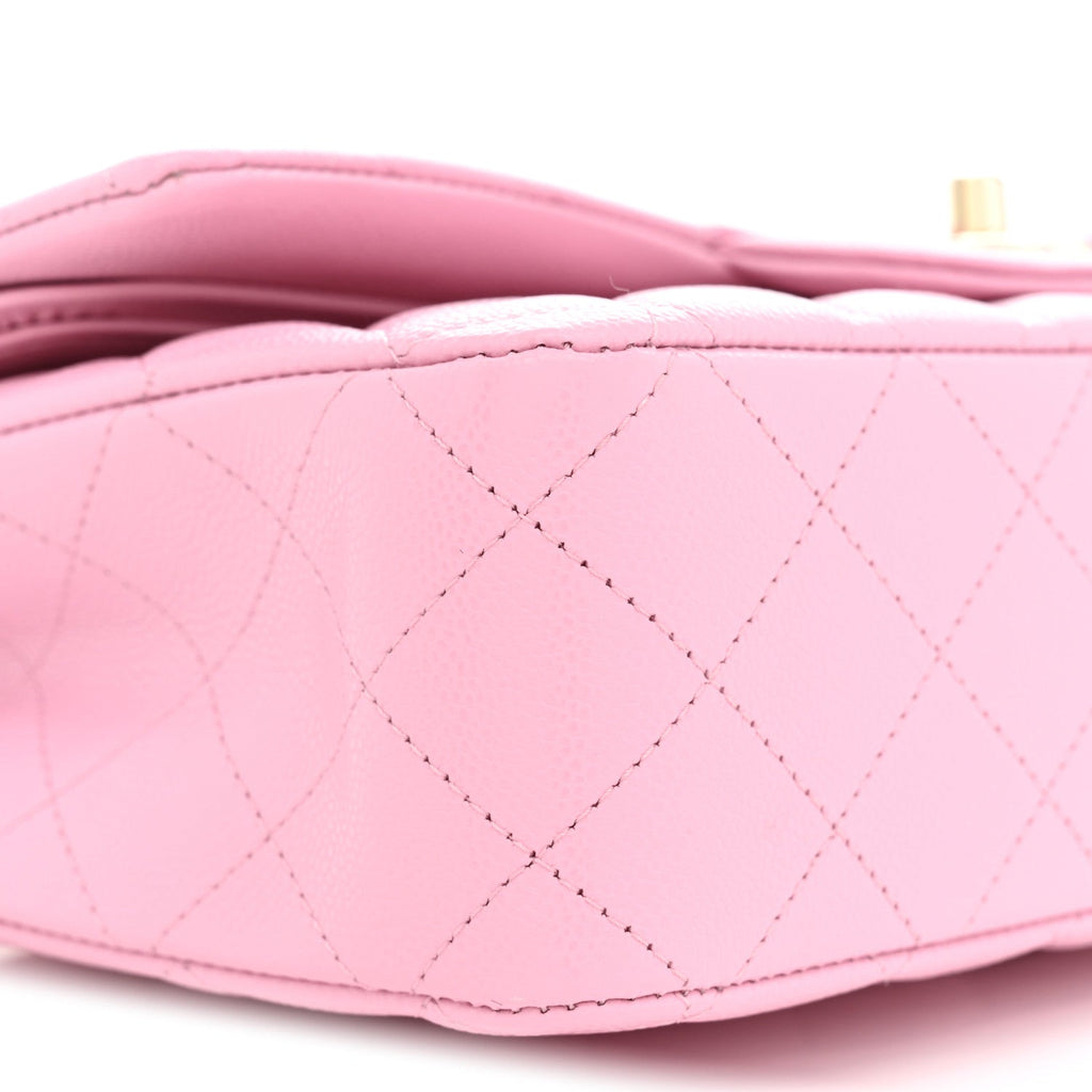 Caviar Quilted Medium Double Flap Light Pink wholesalehk.shop