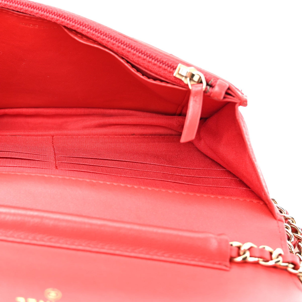 Lambskin Quilted Chain Around Wallet On Chain WOC Red wholesalehk.shop