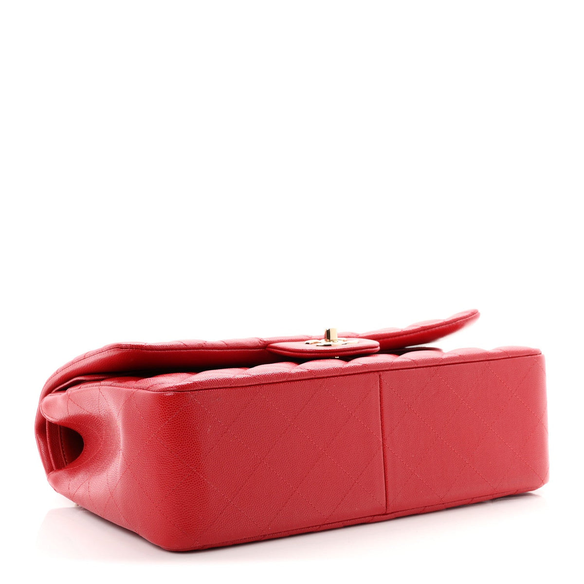 Caviar Quilted Jumbo Double Flap Red wholesalehk.shop