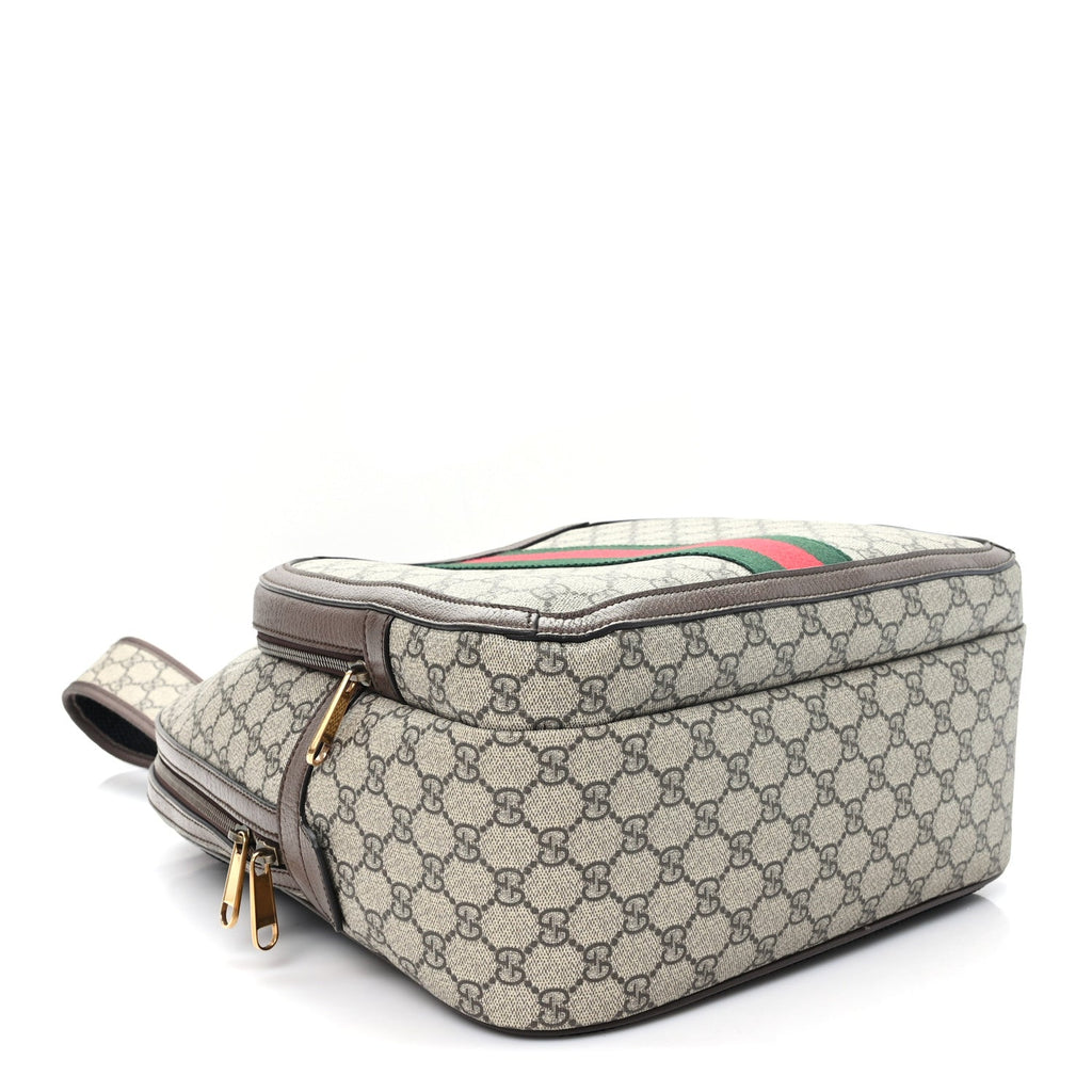 GG Supreme Monogram Medium Ophidia Day Backpack Brown Brown wholesalehk.shop