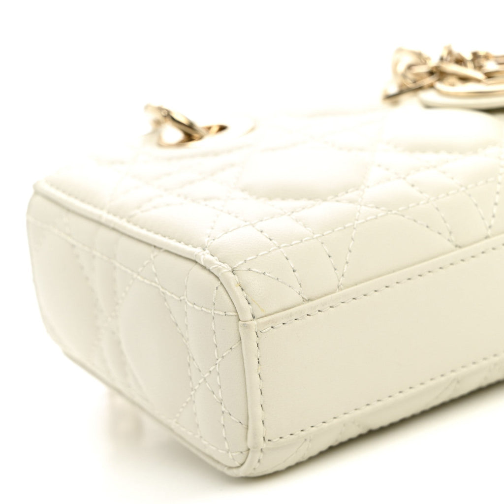 Lambskin Cannage Micro Lady D-Joy Latte wholesalehk.shop