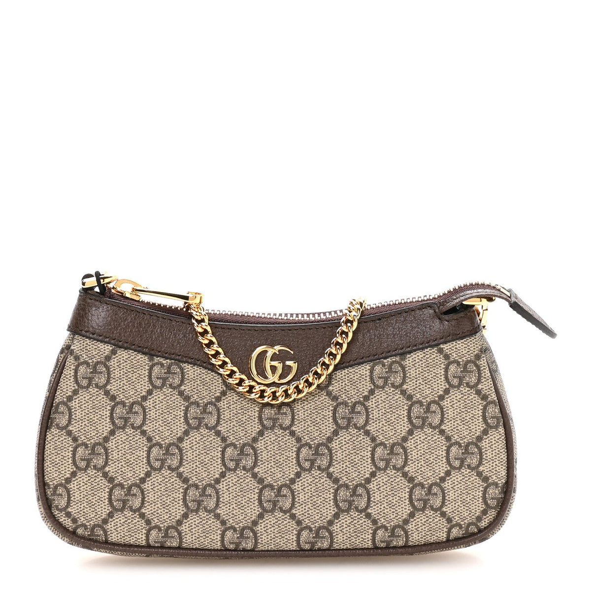 GG Supreme Monogram Textured Dollar Calfskin Mini Ophidia Chain Bag Beige Ebony wholesalehk.shop