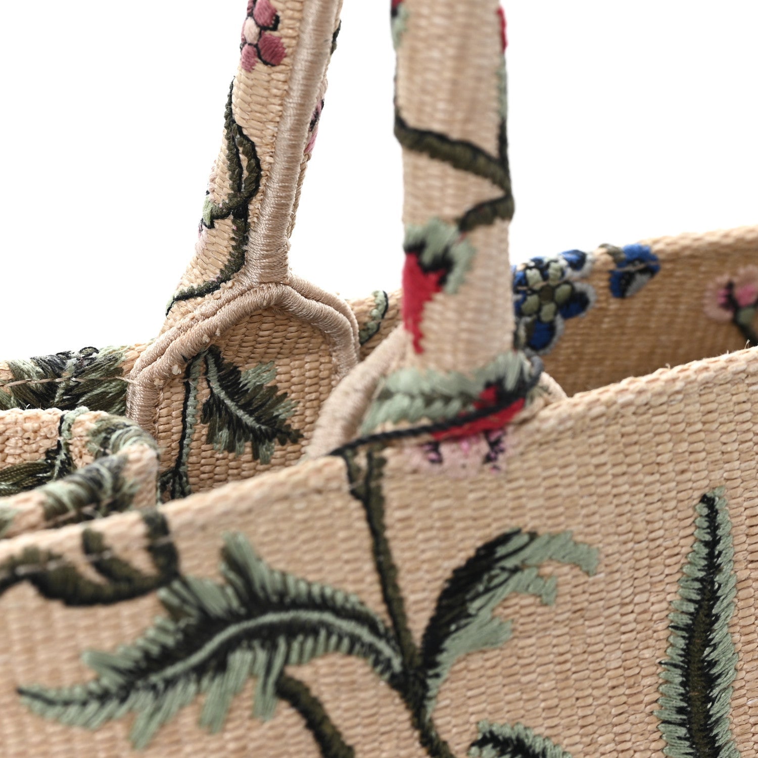 Raffia Embroidered Petites Fleurs Medium Book Tote Natural £¨ Direct shipment via from wholesalehk.shop