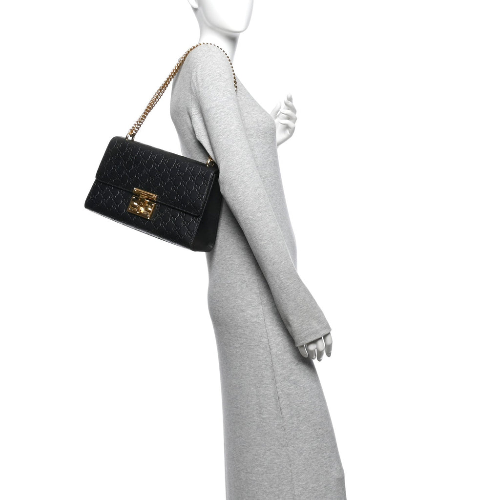 Guccissima Medium Padlock Shoulder Bag Black £¨ Direct shipment via from wholesalehk.shop