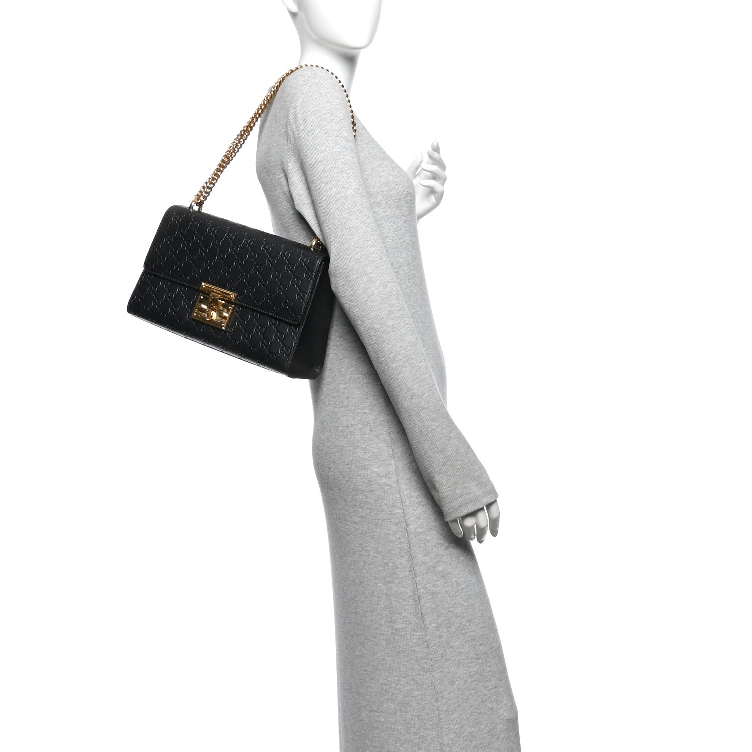 Guccissima Medium Padlock Shoulder Bag Black £¨ Direct shipment via from wholesalehk.shop