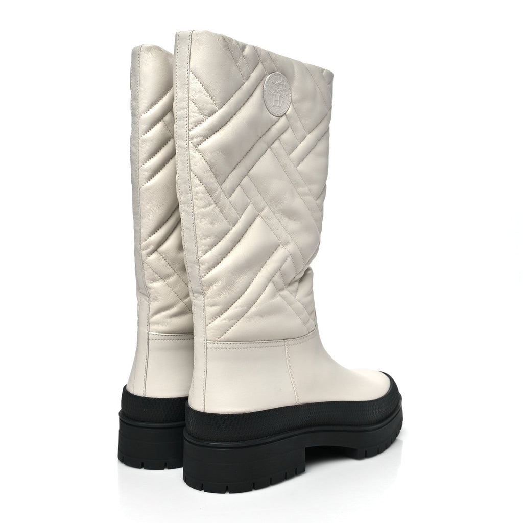 Goatskin Quilted Fuji Boots  40 Beige Glasie wholesalehk.shop