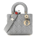 Lambskin Cannage Small My Lucky Badges My Lady Dior Grey wholesalehk.shop
