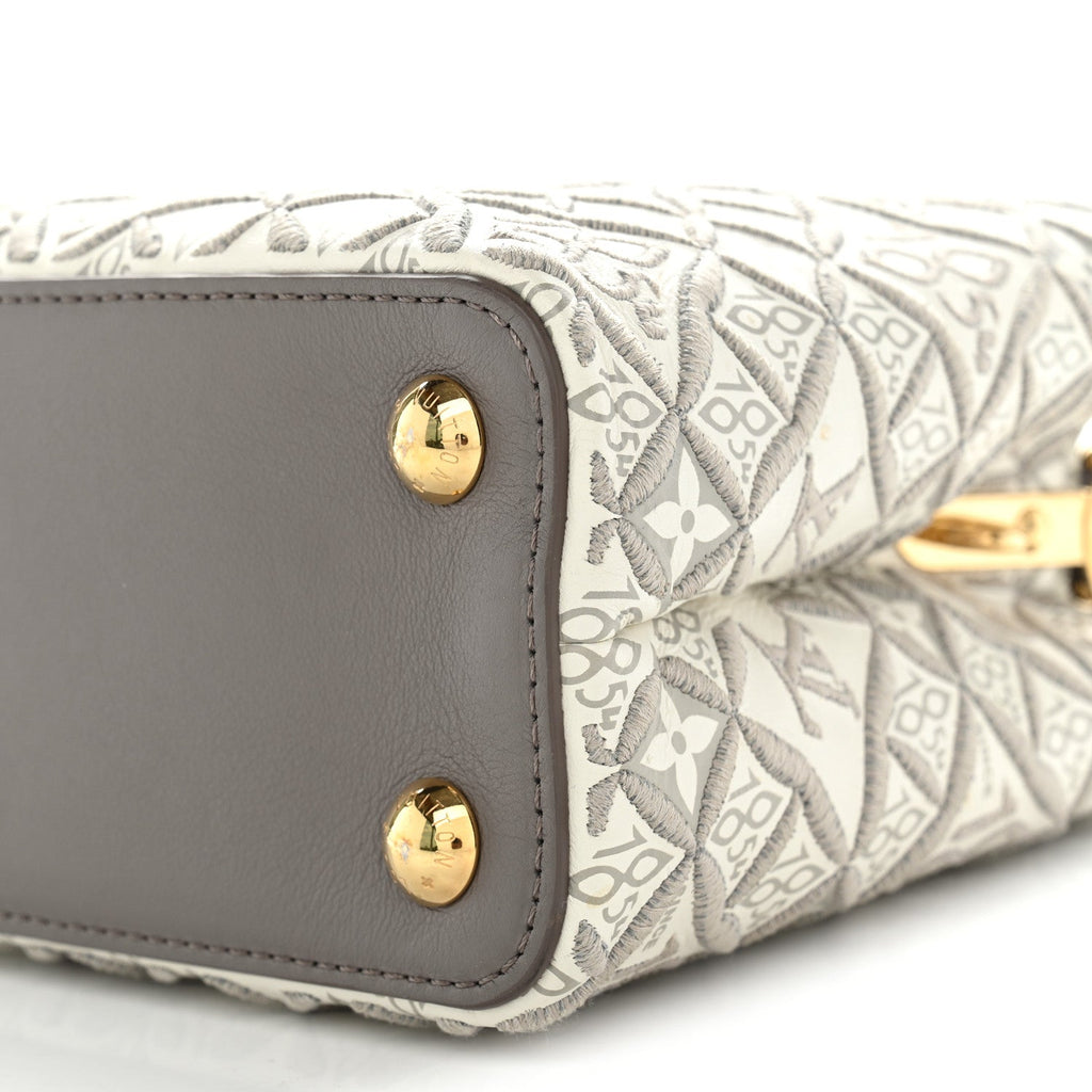 Calfskin Since 1854 Embroidered Capucines BB Ecru Taupe £¨ Direct shipment via from wholesalehk.shop