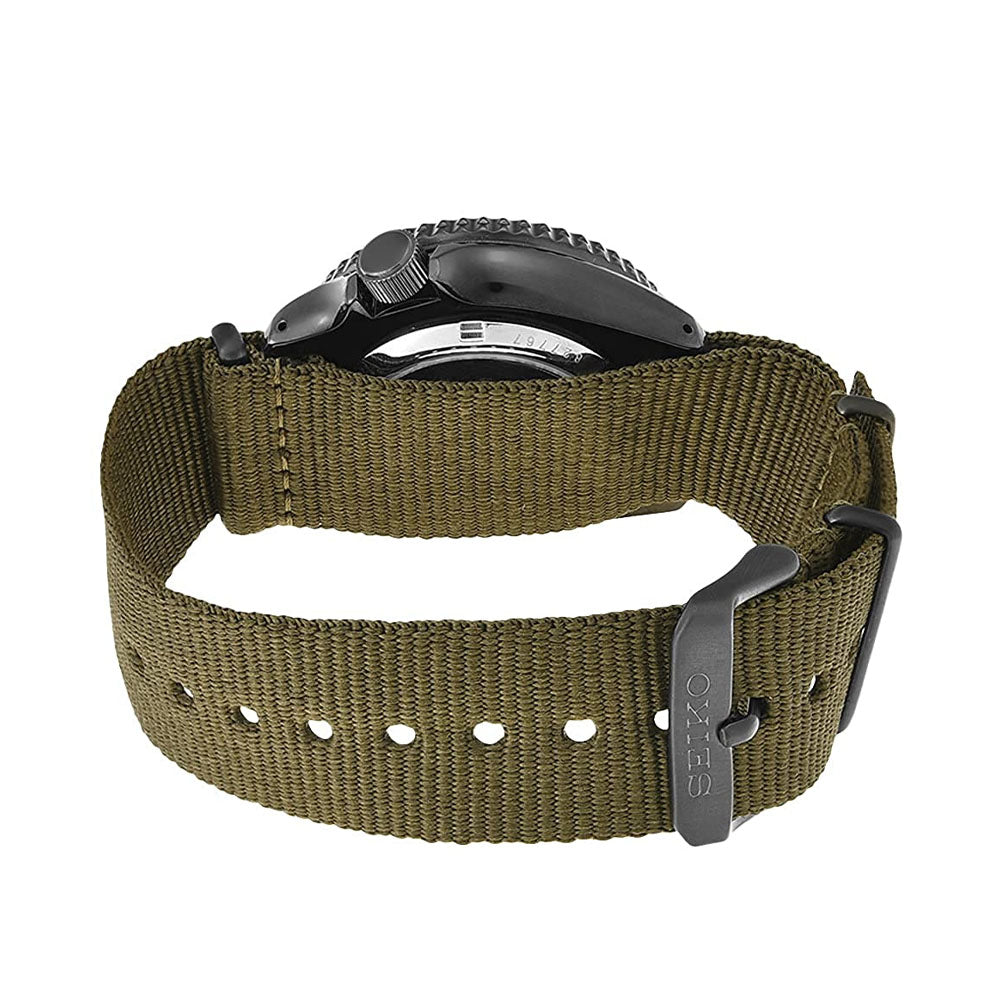 Seiko 5 Sport Automatic Black Dial Green Nylon Strap Watch For Men - SRPD65K4 wholesalehk.shop