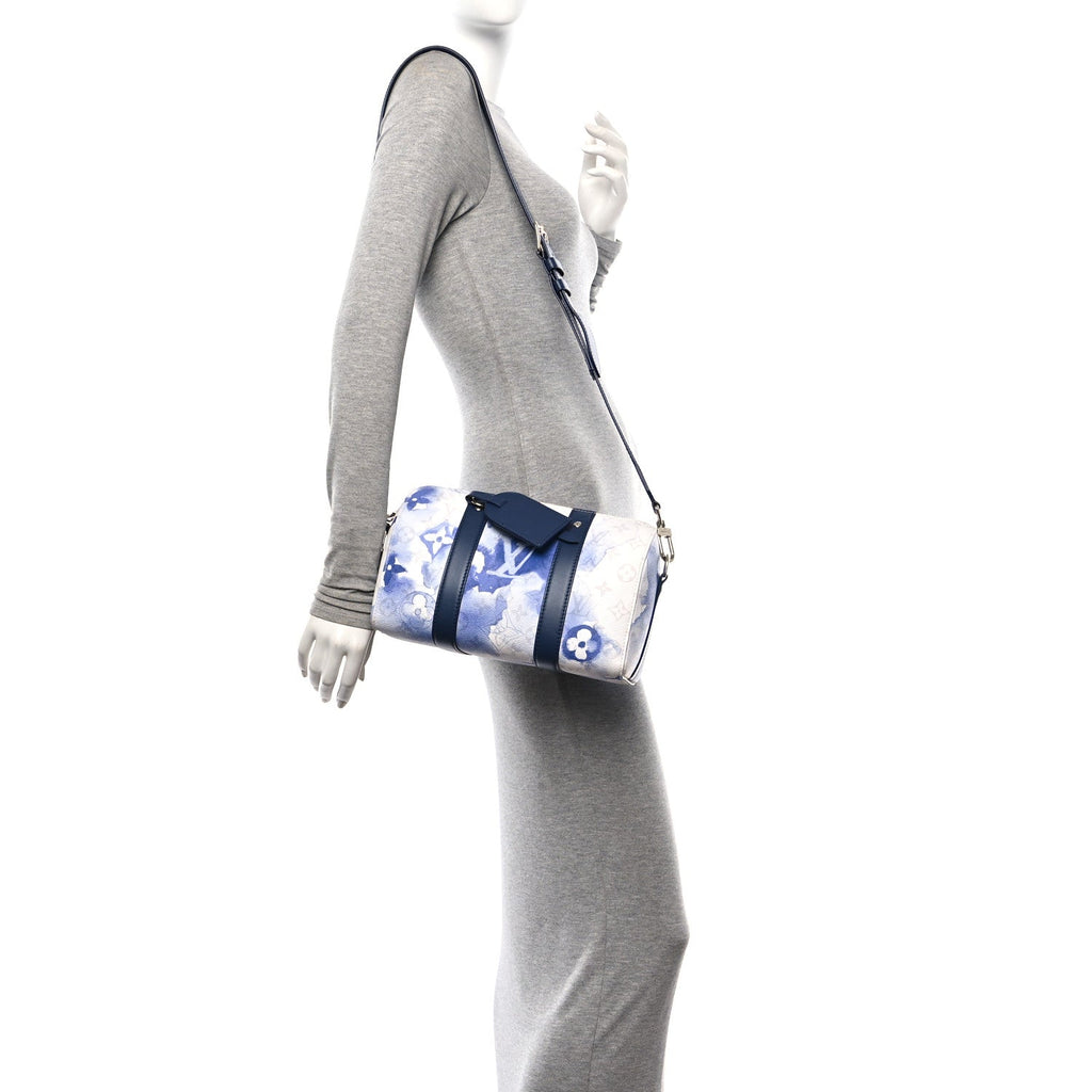 Monogram Watercolor City Keepall Blue wholesalehk.shop