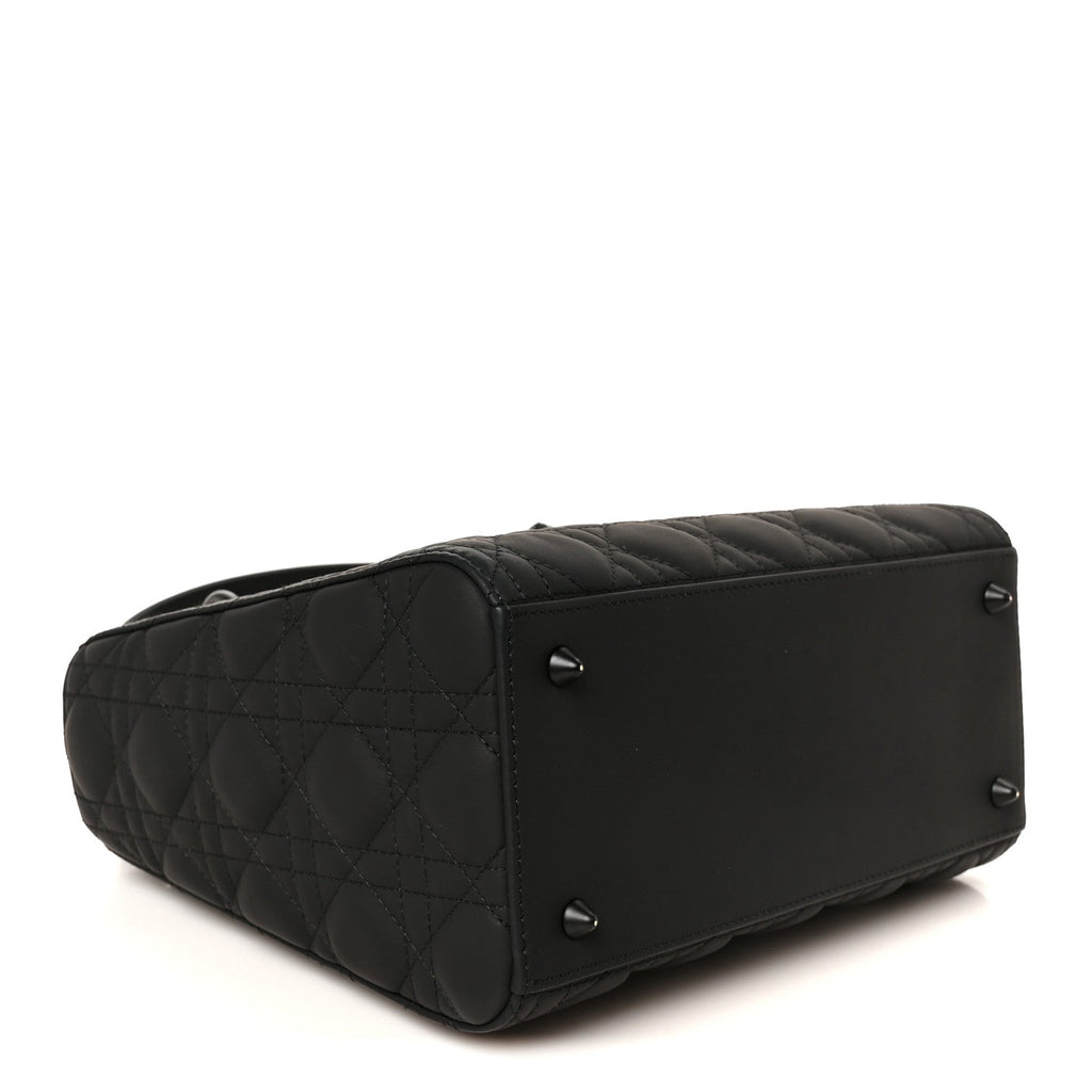 Ultra Matte Calfskin Cannage Medium Lady Dior Black wholesalehk.shop