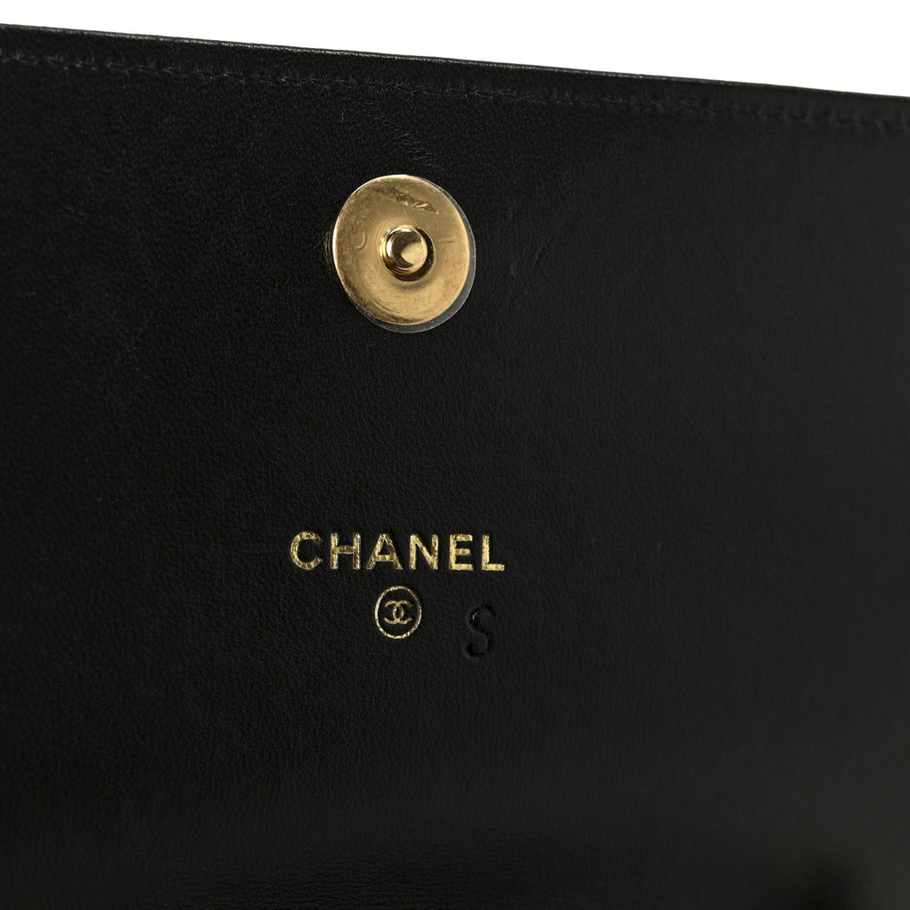 Lambskin Quilted CC Pearl Enamel Clutch on Chain WOC Black wholesalehk.shop