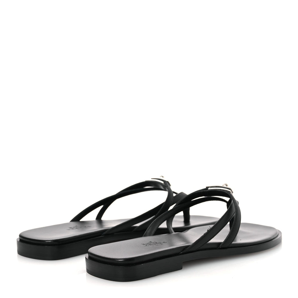 Calfskin Miss Sandals 37 Black wholesalehk.shop