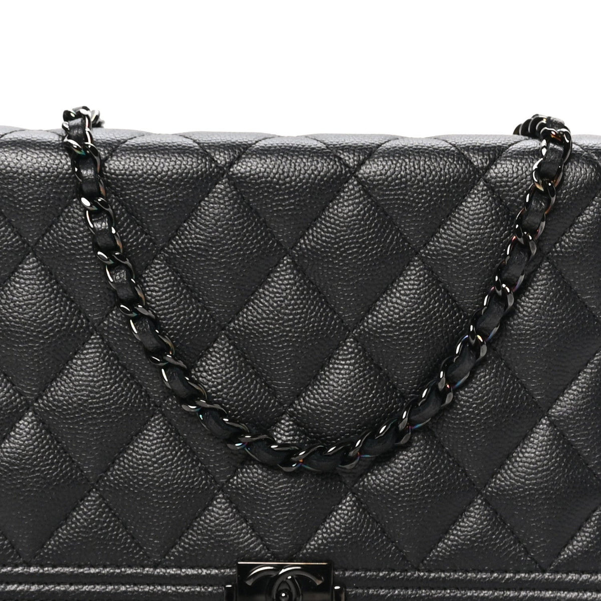 Caviar Quilted Boy Wallet On Chain WOC So Black wholesalehk.shop