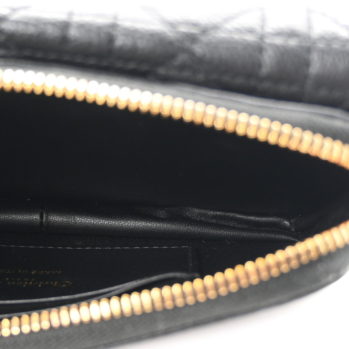 Supple Calfskin Cannage Caro Pouch With Chain  Black wholesalehk.shop