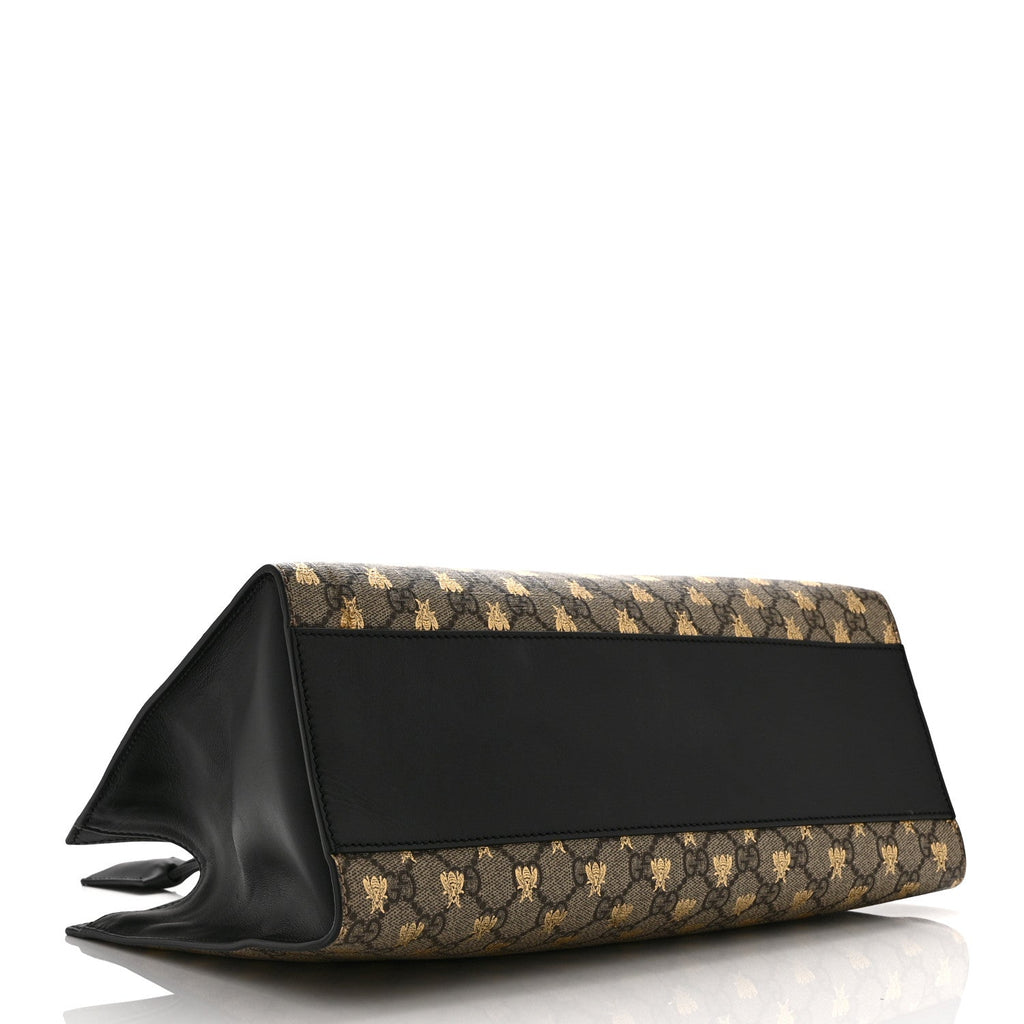 GG Supreme Monogram Bees Medium Padlock Tote Beige Oro Black £¨ Direct shipment via from wholesalehk.shop