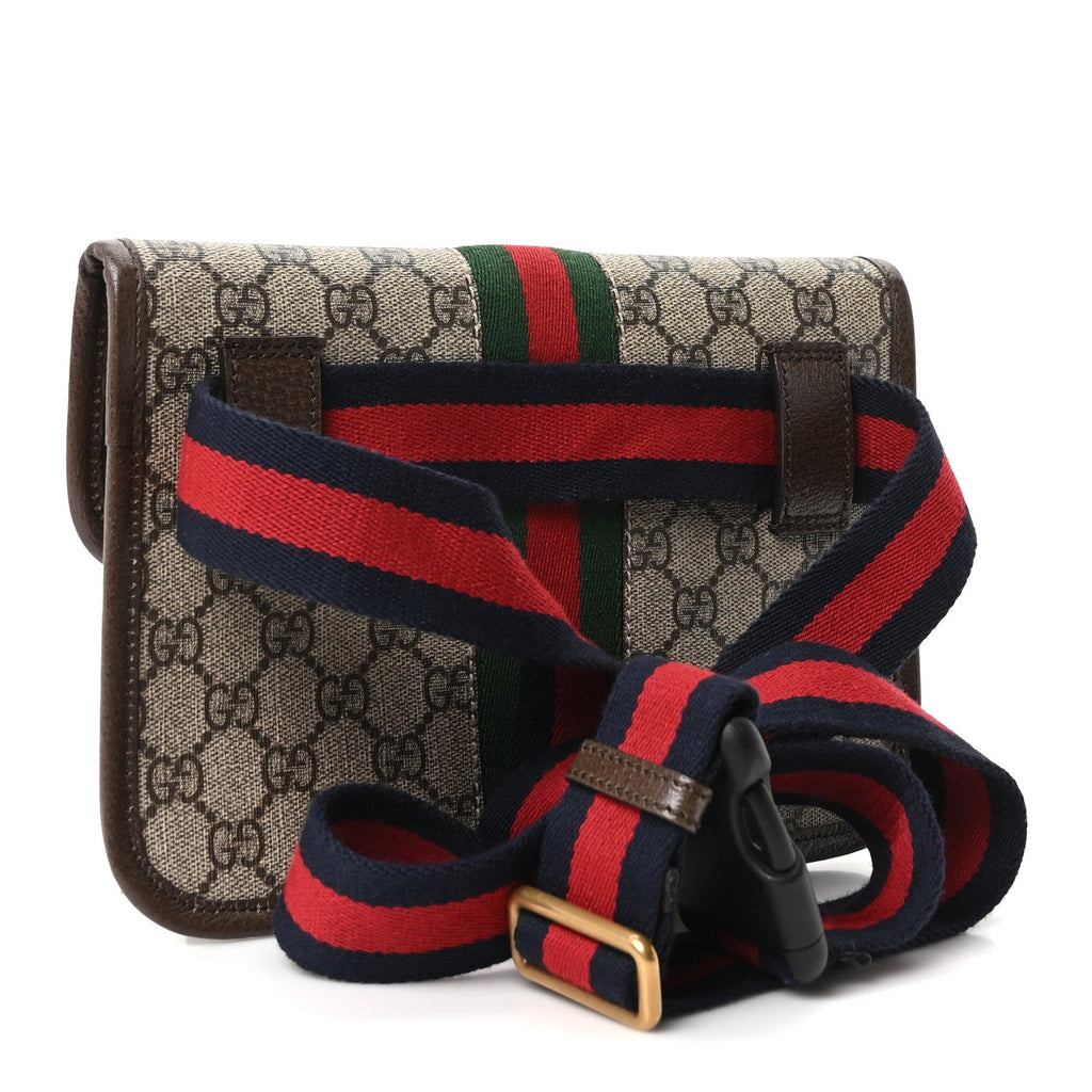 GG Supreme Monogram Web Small Ophidia Belt Bag Brown wholesalehk.shop