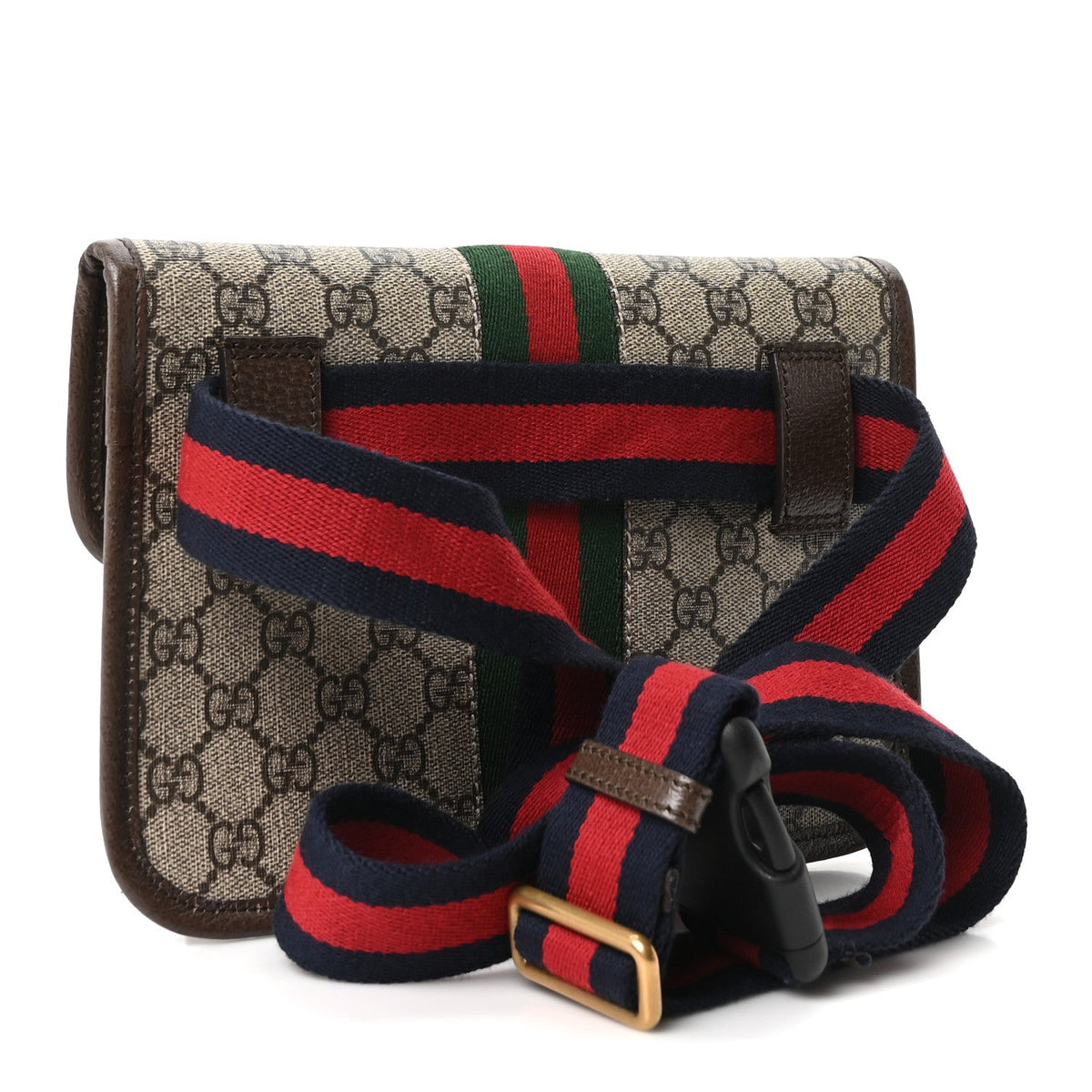 GG Supreme Monogram Web Small Ophidia Belt Bag Brown wholesalehk.shop