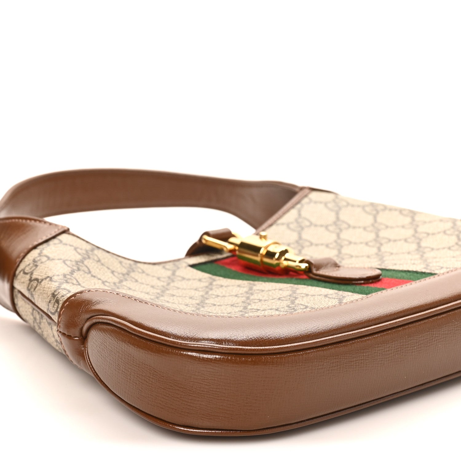 GG Supreme Monogram Azalea Calfskin Web Small Jackie 1961 Hobo Beige Ebony Brown Sugar £¨ Direct shipment via from wholesalehk.shop