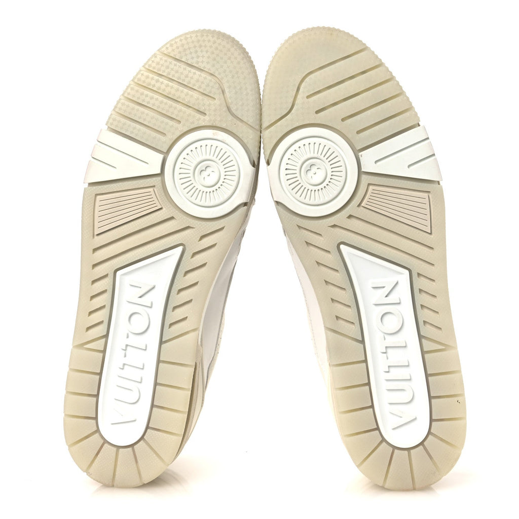 Calfskin Mens LV Trainer Sneakers 10 White £¨ Direct shipment via from wholesalehk.shop