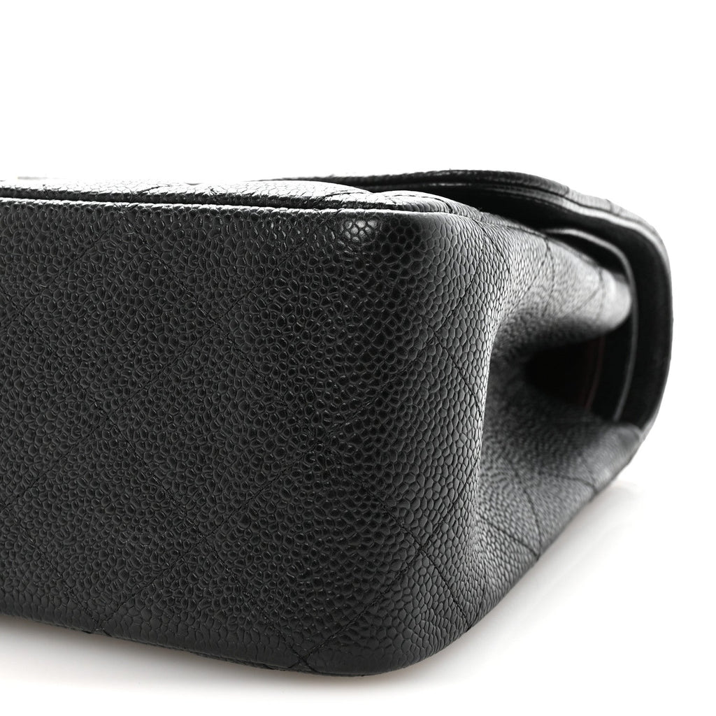 Caviar Quilted Jumbo Double Flap Black wholesalehk.shop