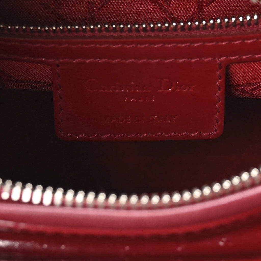 Patent Cannage Medium Lady Dior Red wholesalehk.shop