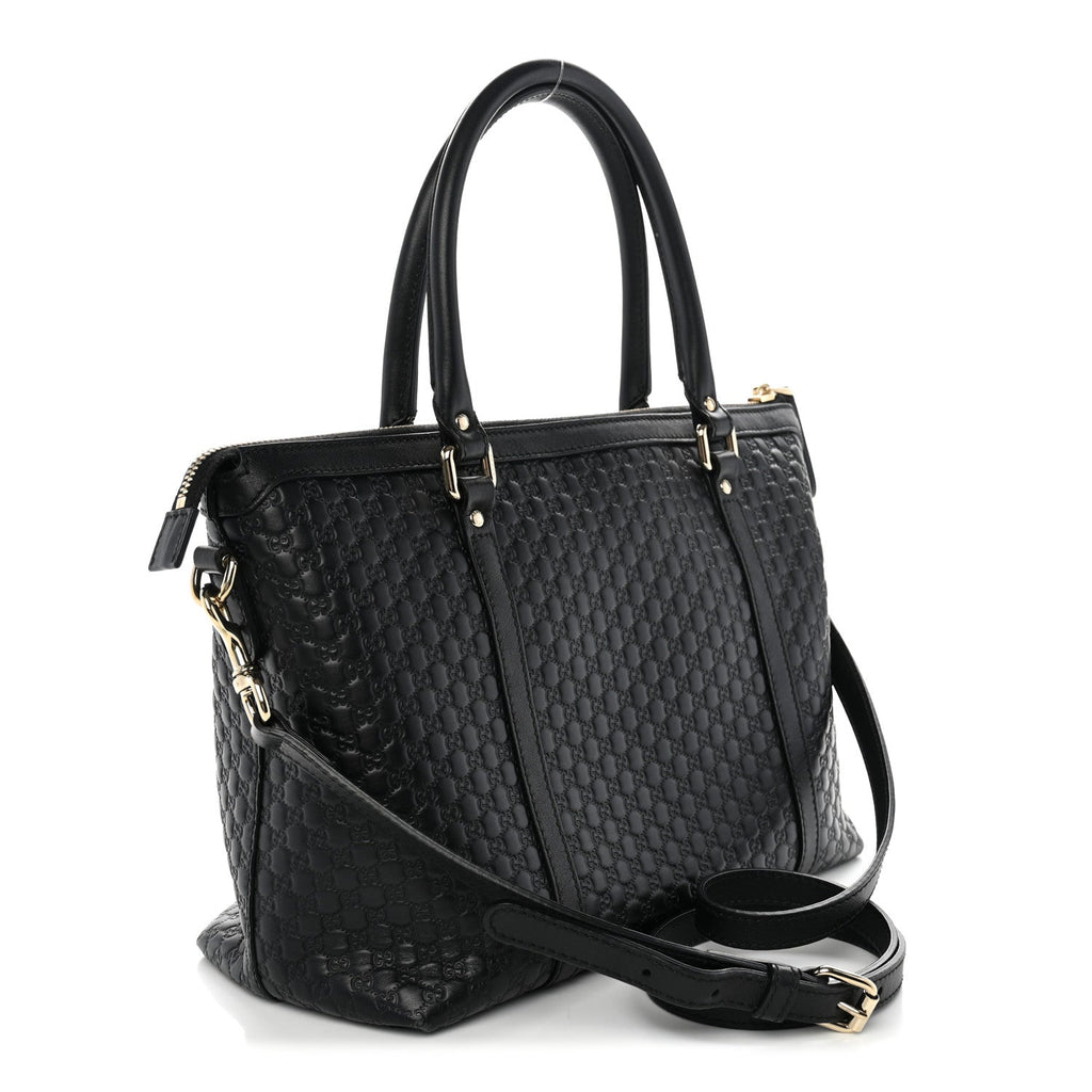 Soft Microguccissima Small Zippered Satchel Black £¨ Direct shipment via from wholesalehk.shop