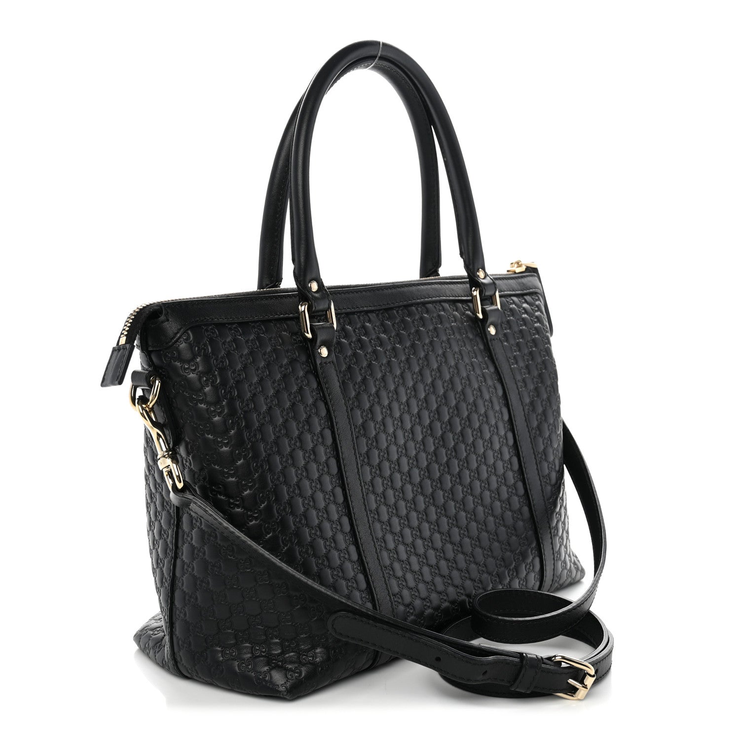 Soft Microguccissima Small Zippered Satchel Black £¨ Direct shipment via from wholesalehk.shop