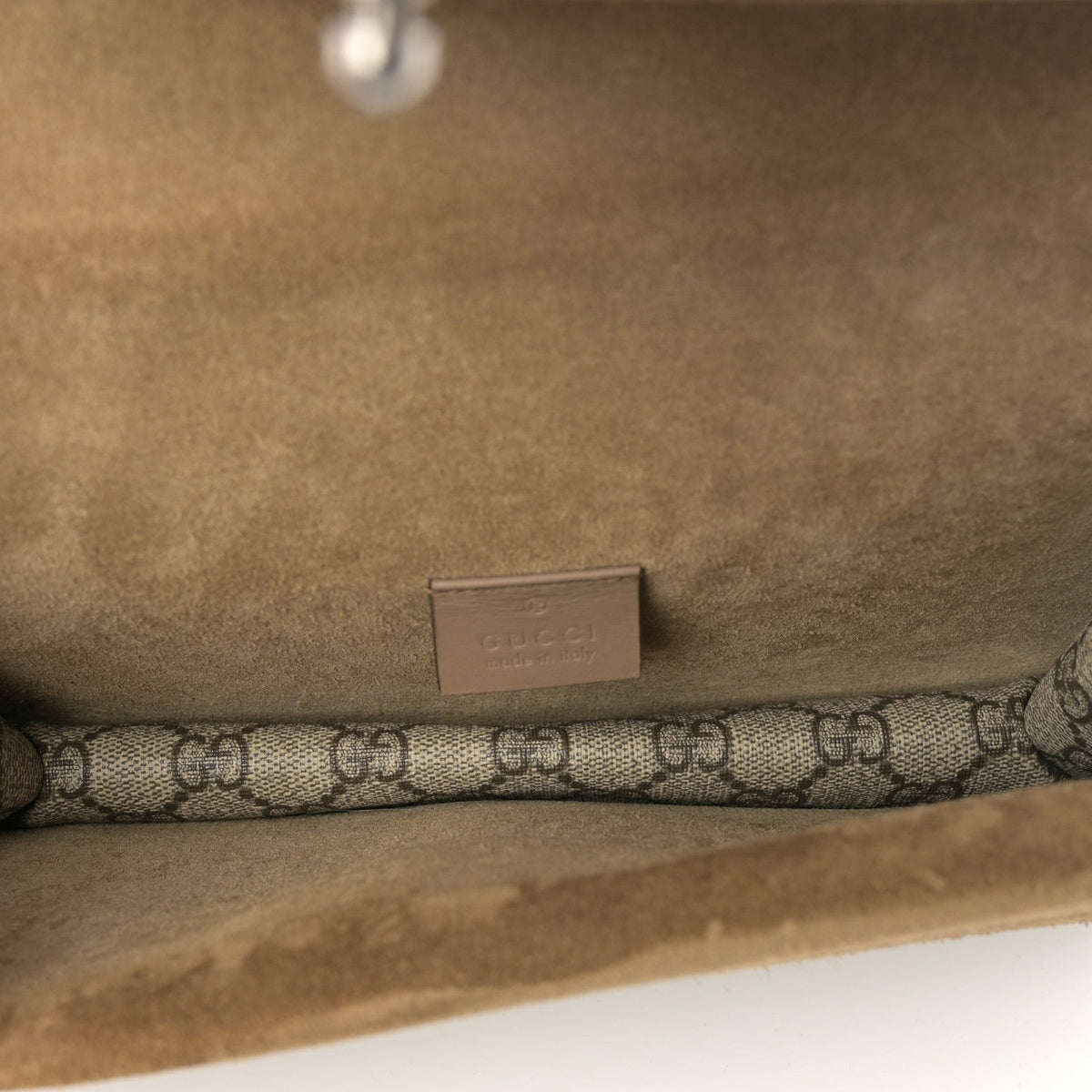 GG Supreme Monogram Suede Crystal Small Dionysus Shoulder Bag Beige Ebony Taupe wholesalehk.shop