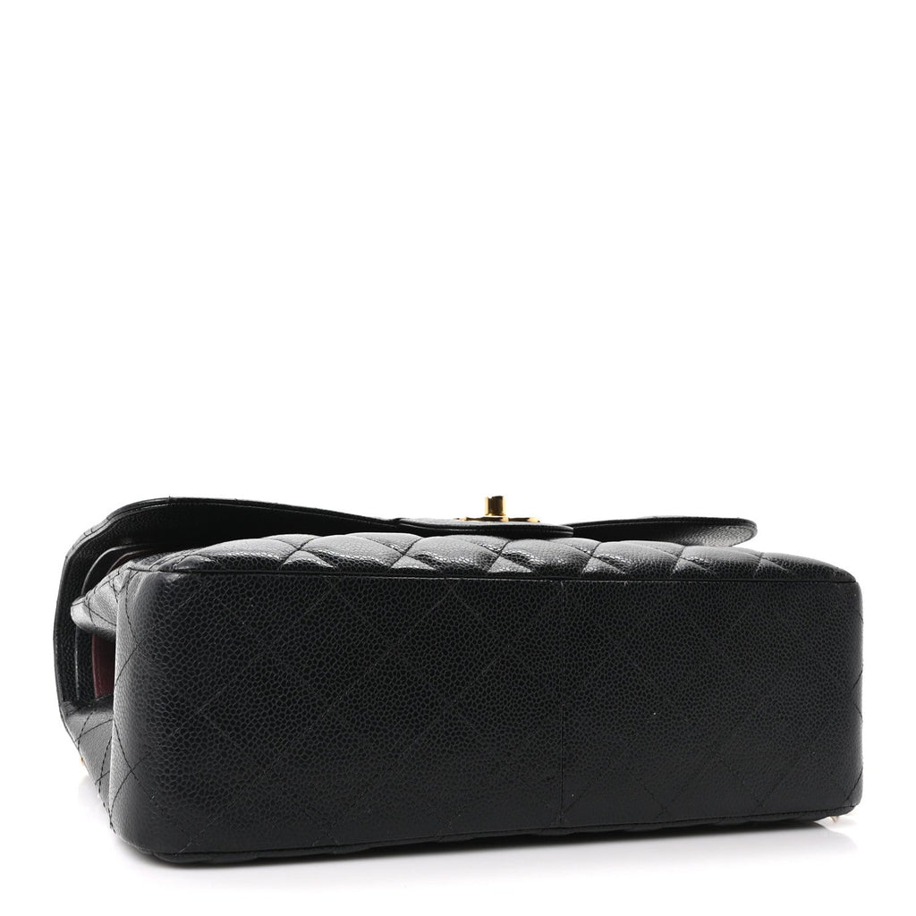 Caviar Quilted Jumbo Double Flap Black wholesalehk.shop