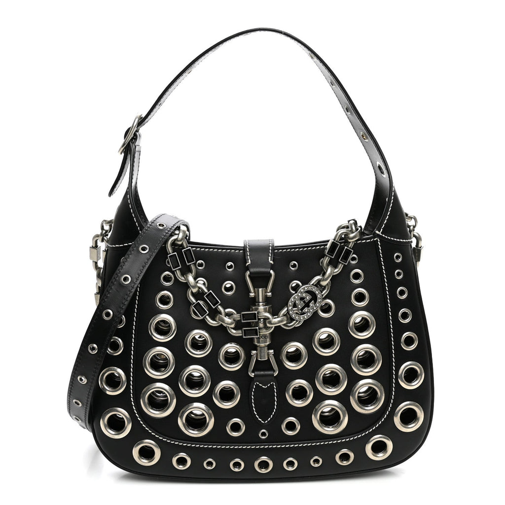 Calfskin Ha Ha Ha Jackie 1961 Eyelet Hobo Black £¨ Direct shipment via from wholesalehk.shop