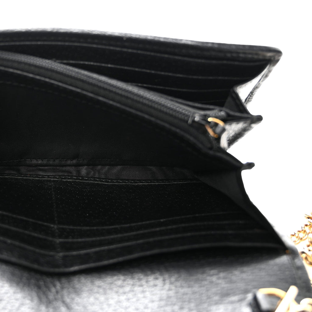 Dollar Calfskin Web Ophidia Wallet On Chain Black wholesalehk.shop