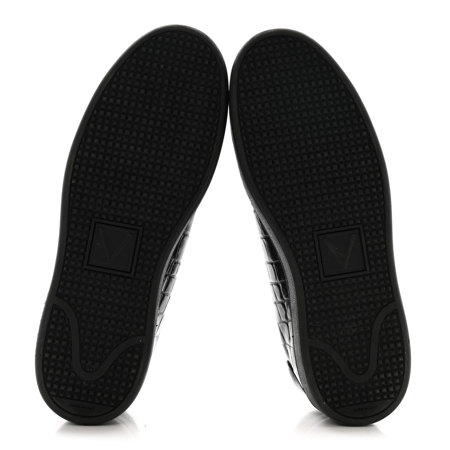 Calfskin Crocodile Embossed Frontrow Mens Sneakers 8 Black £¨ Direct shipment via from wholesalehk.shop